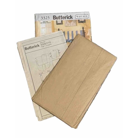 Butterick 3325 Sewing Pattern UNCUT Waverly Bedroom Pillow Bedspread Table Cloth - Picture 1 of 3